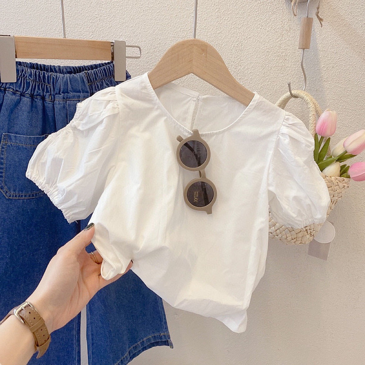 Children's Clothing Summer New Girls' Denim suit, For 3 years, Imported From China