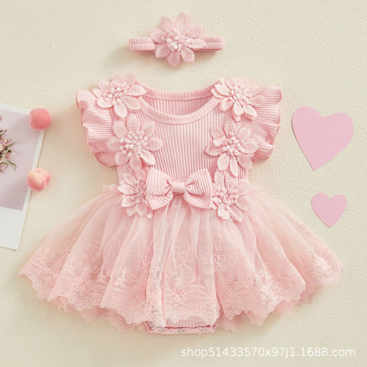 Summer Baby Dress, Baby Girl's One-Piece Dress, Fashionable Princess Dress, Pit Bow Dress, For 0-18 Month, Imported From China Girl's Cake Dress