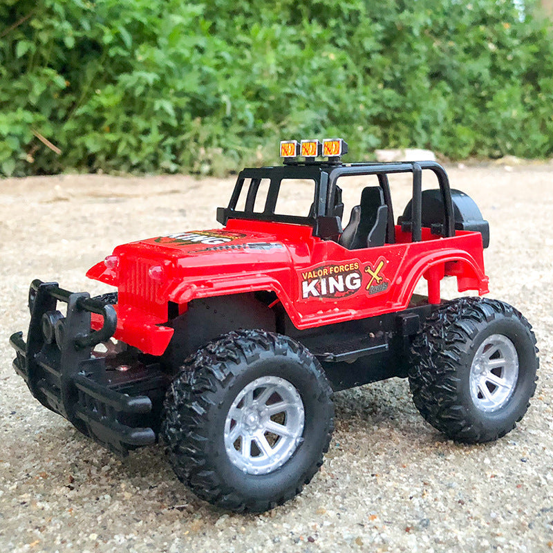 Remote Control Kids Electric Off-Road Racing Car 4-Channel Rechargeable Simulated RC Jeep Toy Vehicle for Cross-Border