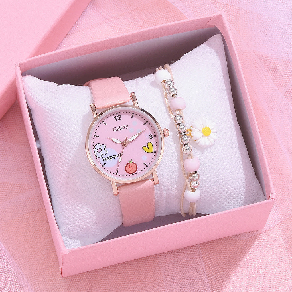 Gaiety New Women’s IS-Style PU Handbag Watch Bracelet Set with Watch – Perfect Gift for Students, Factory Direct