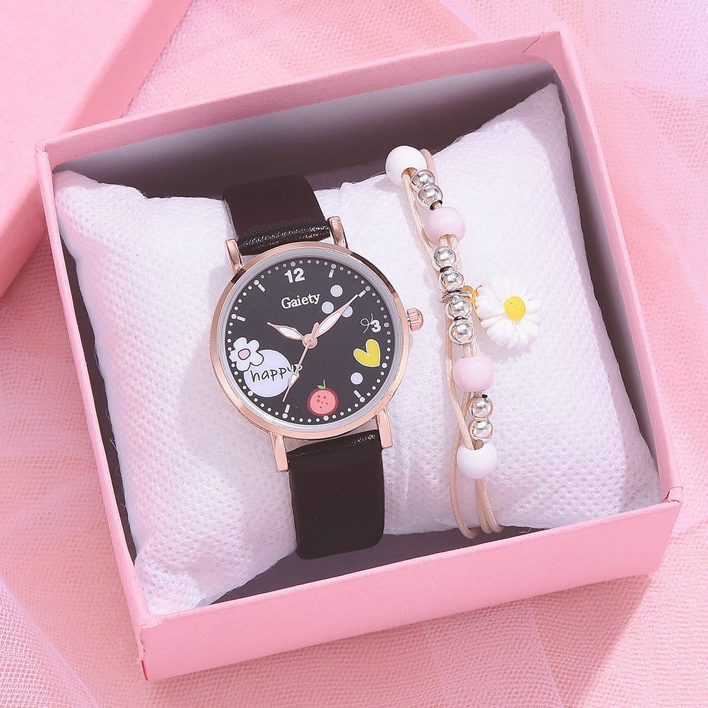 Gaiety New Women’s IS-Style PU Handbag Watch Bracelet Set with Watch – Perfect Gift for Students, Factory Direct