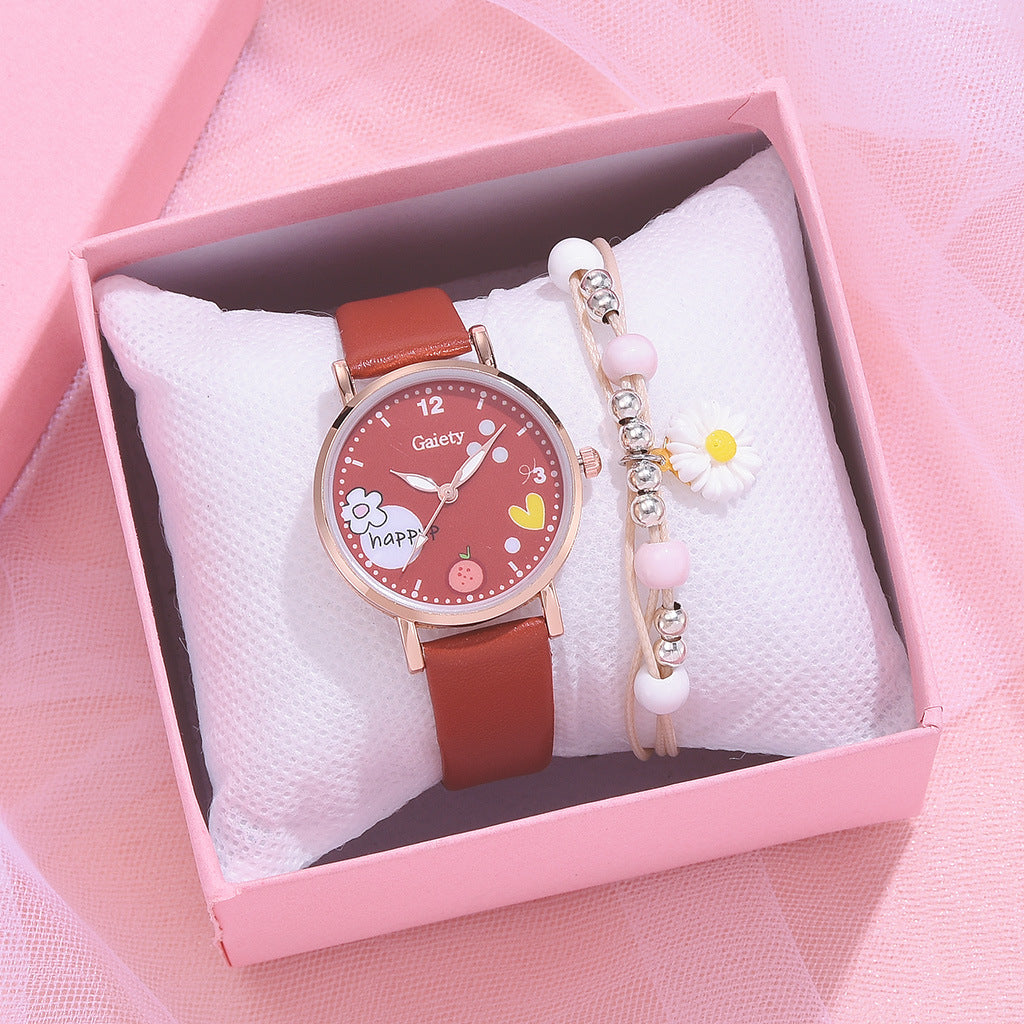 Gaiety New Women’s IS-Style PU Handbag Watch Bracelet Set with Watch – Perfect Gift for Students, Factory Direct