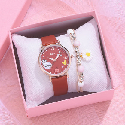 Gaiety New Women’s IS-Style PU Handbag Watch Bracelet Set with Watch – Perfect Gift for Students, Factory Direct