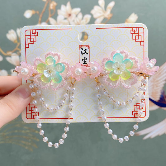 Children's Hanfu headdress, ancient style girls' hair bun accessories, imported from china