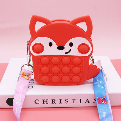 Mouse Killer Pioneer Silicone Cartoon Press Crossbody Bag Unicorn Kids Shoulder Bag Girls Crossbody Mini Square Bag Wholesale