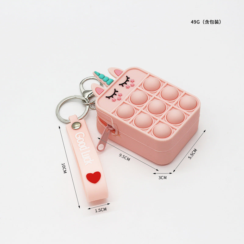 Mouse Killer Pioneer Silicone Cartoon Press Crossbody Bag Unicorn Kids Shoulder Bag Girls Crossbody Mini Square Bag Wholesale