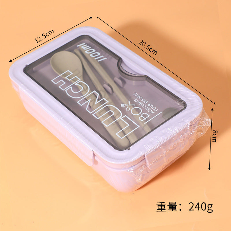 Plastic Lunch Box Divided Lunch Box for Students and Office Workers Large-Capacity Lunch Box Sealed Insulated Lunch Box with Lid