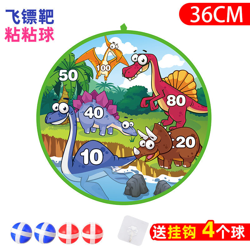 74cm Large Target Dartboard Set: Foldable Toss & Sticky Ball Game for Kids—Indoor & Outdoor