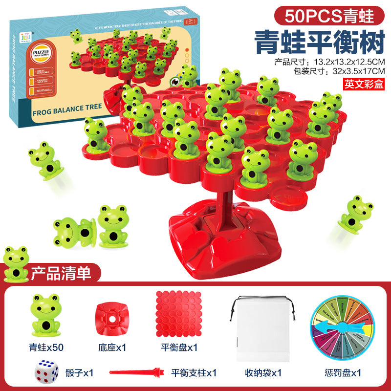 Cross-Border Frog Balance Tree Educational Table Game for Kids—Space Balance Tree Stacking Tower &amp; Balance Fun, 2-Player Interactive Battle Game Toy