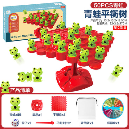 Cross-Border Frog Balance Tree Educational Table Game for Kids—Space Balance Tree Stacking Tower &amp; Balance Fun, 2-Player Interactive Battle Game Toy