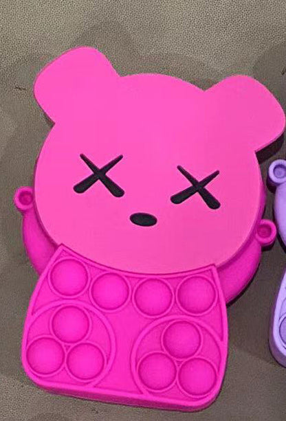 Novel Creative Cartoon Silicone Pouch Kids Crossbody Sling Bag Cute Bear Coin Purse &amp; Small Storage Bag