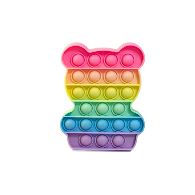 Cross-Border Stress-Relief Silicone Toy Press-Press Rainbow Mouse-Killer Kids Toy Silicone Educational Board Game Toy