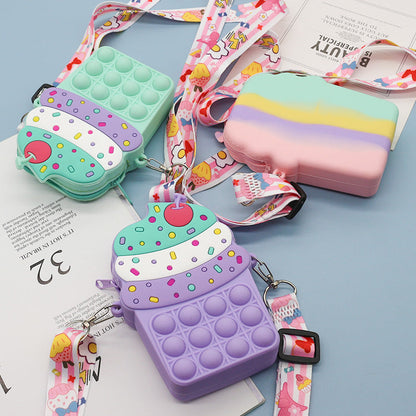 Mouse Repellent Pioneer Kids Fashion Crossbody Bag for Boys — Trendy, Cute, Casual Korean Style, Personalized Silicone Stress-Relief Bag