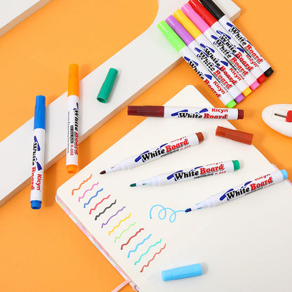 Trending Creative Floating Pen 12-Color Erasable, Washable Whiteboard Markers — Water-Based Markers for Students, Teaching & Office (Wholesale)