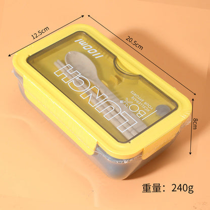 Plastic Lunch Box Divided Lunch Box for Students and Office Workers Large-Capacity Lunch Box Sealed Insulated Lunch Box with Lid