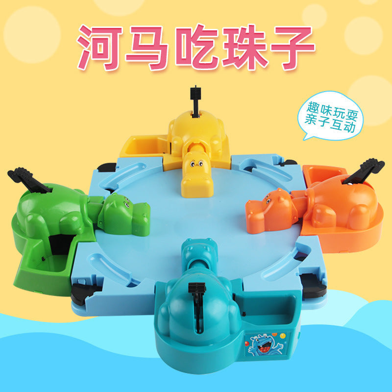 Cross-Border Hippo Swallows Beads: Kids Interactive Educational Toy Hungry Hippo Game—See-and-Grab Fast-Eyed Hungry Frog