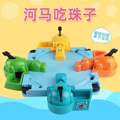 Cross-Border Hippo Swallows Beads: Kids Interactive Educational Toy Hungry Hippo Game—See-and-Grab Fast-Eyed Hungry Frog