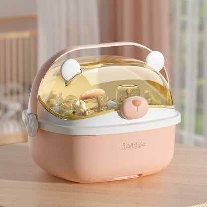 Dust-proof Baby Bottle Storage Box Drain Rack Baby Sideboard Baby Food Supplies Storage Box