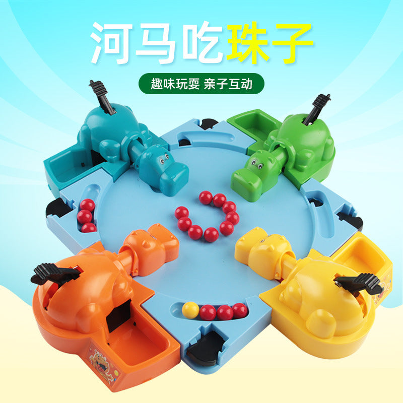 Cross-Border Hippo Swallows Beads: Kids Interactive Educational Toy Hungry Hippo Game—See-and-Grab Fast-Eyed Hungry Frog