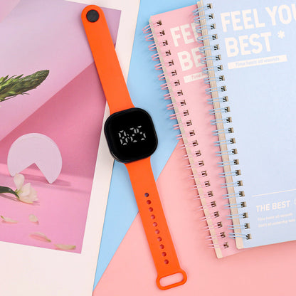 Ready-to-Ship Cross-Border LED Dual-Line Electronic Watch, Creative Tech Style, Student Square Touch, Minimalist Luminous Electronic Wristwatch