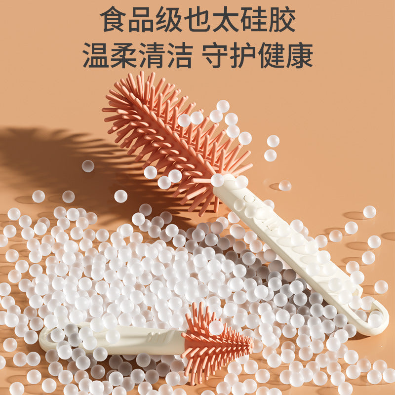 Portable Travel Bottle Brush Set, Multifunctional Baby Bottle Cleaning Brush with Storage Box, Creative Bottle Brush