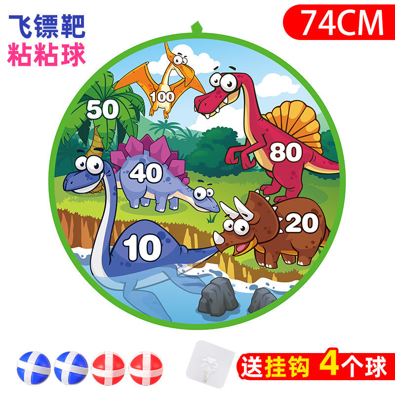74cm Large Target Dartboard Set: Foldable Toss & Sticky Ball Game for Kids—Indoor & Outdoor