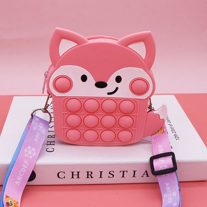 Mouse Killer Pioneer Silicone Cartoon Press Crossbody Bag Unicorn Kids Shoulder Bag Girls Crossbody Mini Square Bag Wholesale