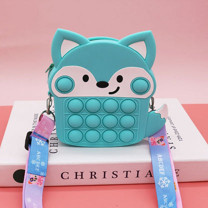 Mouse Killer Pioneer Silicone Cartoon Press Crossbody Bag Unicorn Kids Shoulder Bag Girls Crossbody Mini Square Bag Wholesale