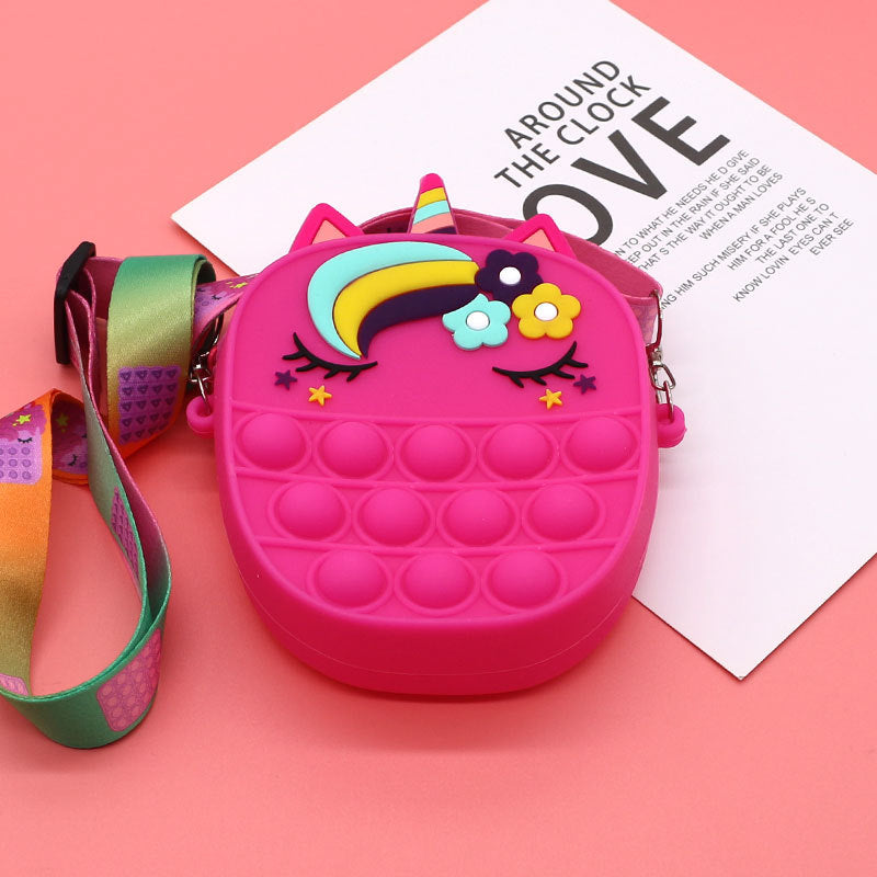 Mouse Killer Pioneer Silicone Cartoon Press Crossbody Bag Unicorn Kids Shoulder Bag Girls Crossbody Mini Square Bag Wholesale