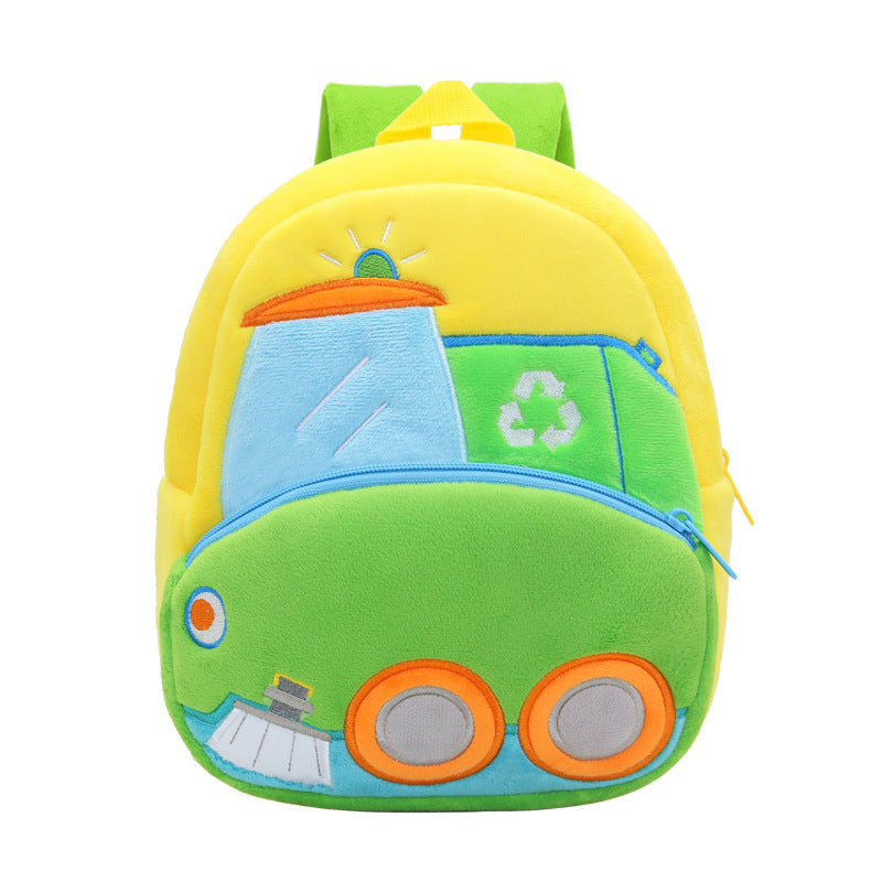 Construction Vehicle Series Cute Kids Backpack Excavator Plush Rucksack 2–4 Years Boys and Girls Toddler Bag