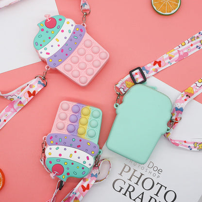 Mouse Repellent Pioneer Kids Fashion Crossbody Bag for Boys — Trendy, Cute, Casual Korean Style, Personalized Silicone Stress-Relief Bag
