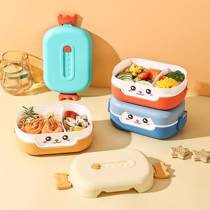 Portable food grade PP2 compartment children's lunch box can be microwave sealed fresh-keeping plastic compartment lunch box for students