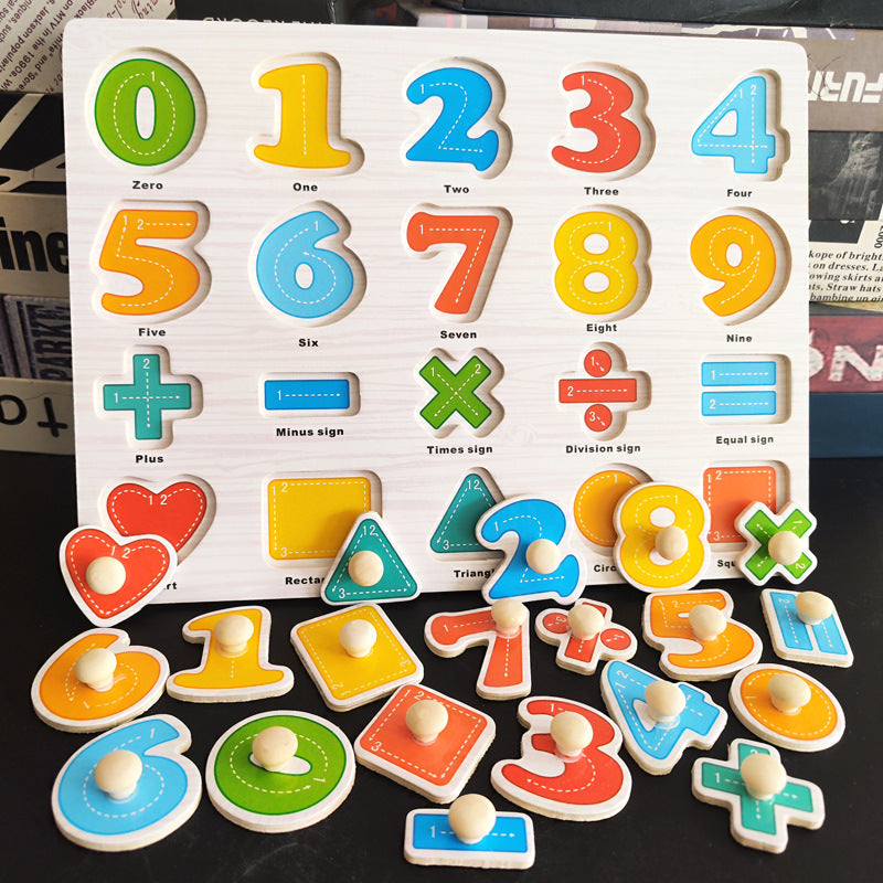 Baby & Toddler Pegboard Puzzle 1-2-3 Years Old: Wooden Peg-In Matching Board Educational Puzzle Toy