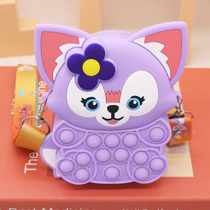 Mouse Killer Pioneer Silicone Cartoon Press Crossbody Bag Unicorn Kids Shoulder Bag Girls Crossbody Mini Square Bag Wholesale