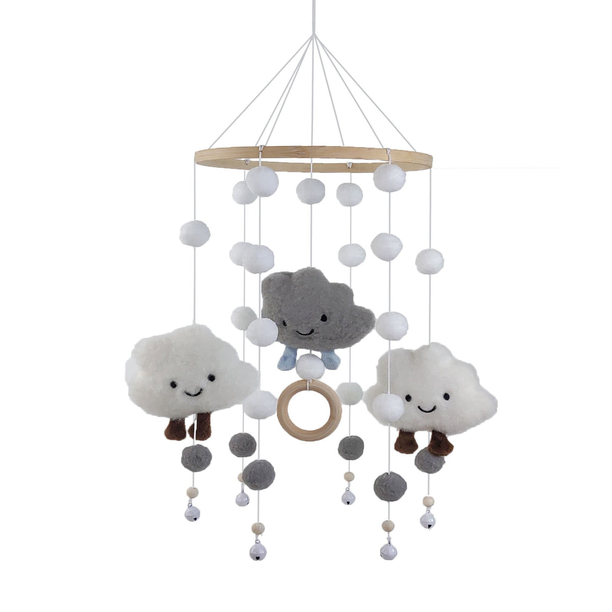 Cross-border cloud hair ball wind chimes bed Bell crib decoration pendant children's room wall decoration children's wall decoration