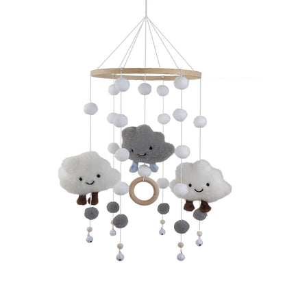 Cross-border cloud hair ball wind chimes bed Bell crib decoration pendant children's room wall decoration children's wall decoration