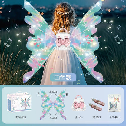 Elf Luminous Wings Electric Fully Automatic Light-Up Moving Butterfly Back Decoration Prop with Lights Children's Girls' Toy