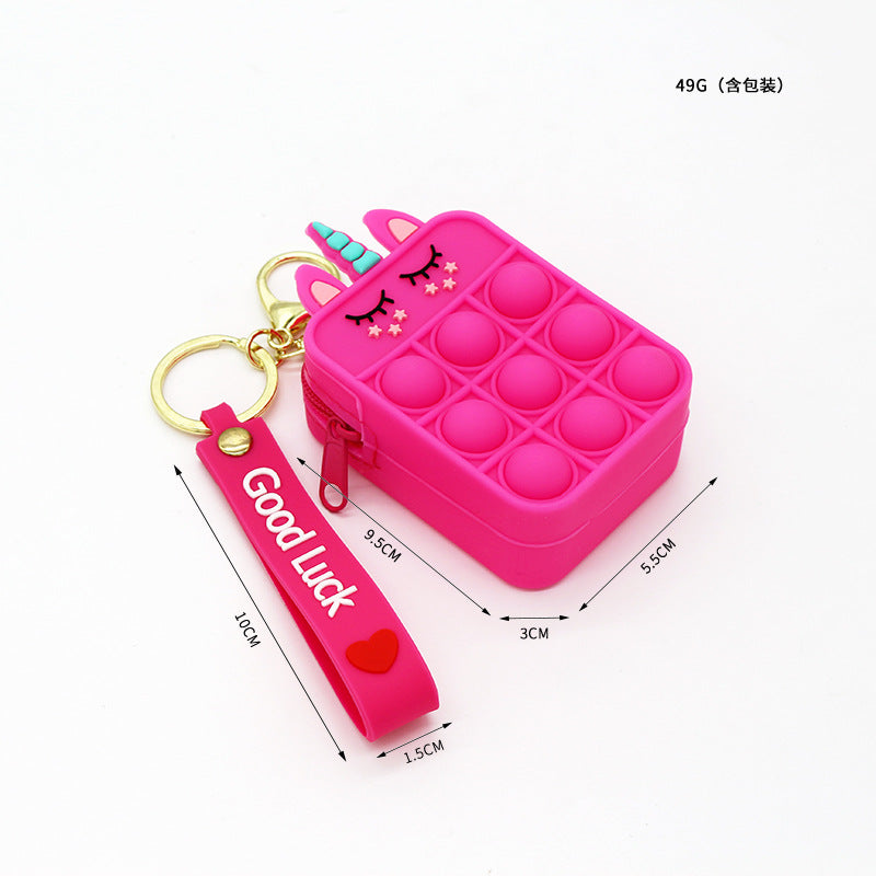 Mouse Killer Pioneer Silicone Cartoon Press Crossbody Bag Unicorn Kids Shoulder Bag Girls Crossbody Mini Square Bag Wholesale
