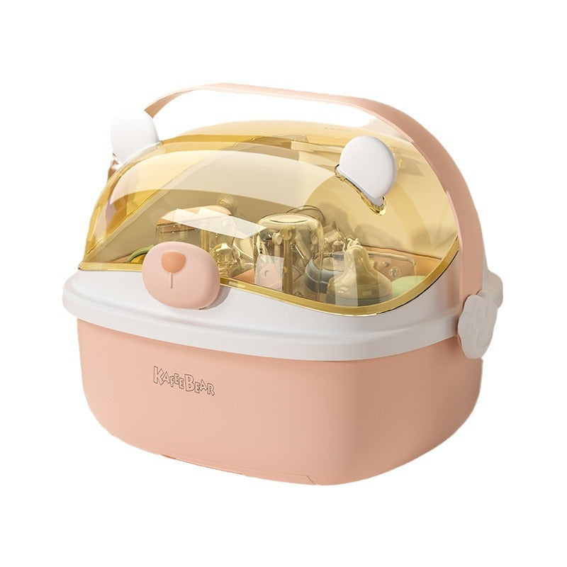 Dust-proof Baby Bottle Storage Box Drain Rack Baby Sideboard Baby Food Supplies Storage Box