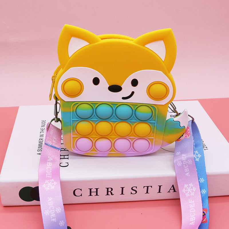 Mouse Killer Pioneer Silicone Cartoon Press Crossbody Bag Unicorn Kids Shoulder Bag Girls Crossbody Mini Square Bag Wholesale