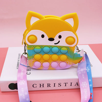 Mouse Killer Pioneer Silicone Cartoon Press Crossbody Bag Unicorn Kids Shoulder Bag Girls Crossbody Mini Square Bag Wholesale