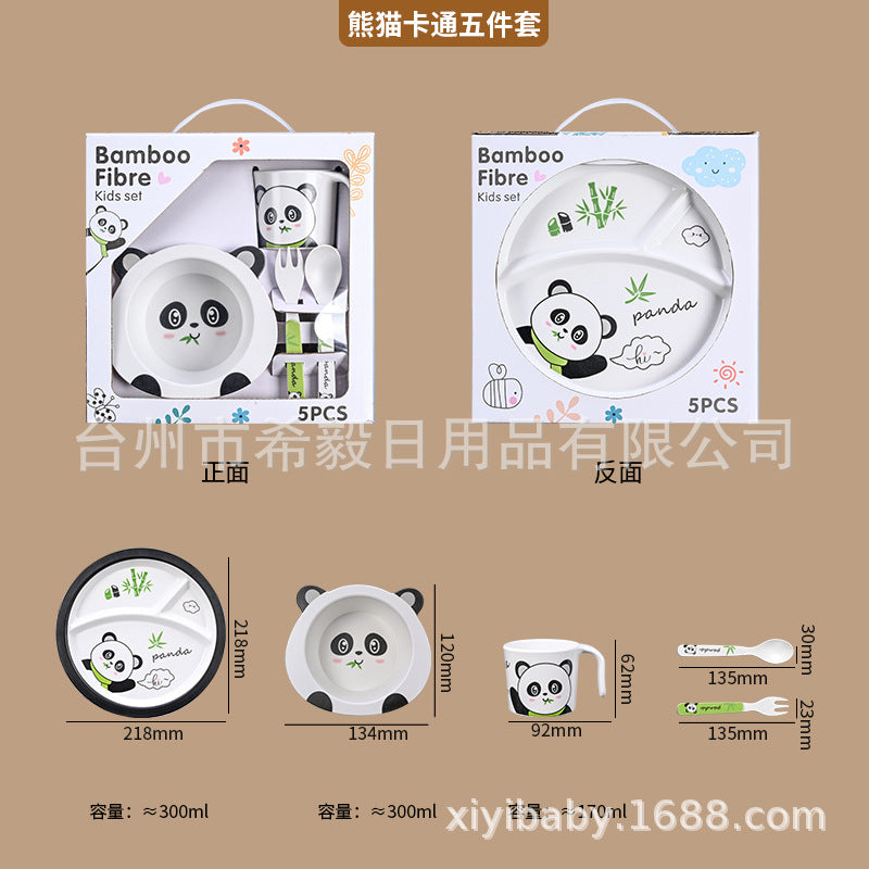 Customized Bamboo Fiber Tableware Set, Plates, Bowls, Cups, Forks and Spoons, Customized Gift Box Packaging. if You Take a Photo of This Link, No Refund Will Be Made by Default
