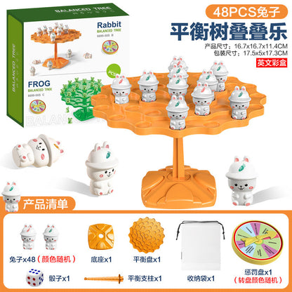 Cross-Border Frog Balance Tree Educational Table Game for Kids—Space Balance Tree Stacking Tower &amp; Balance Fun, 2-Player Interactive Battle Game Toy