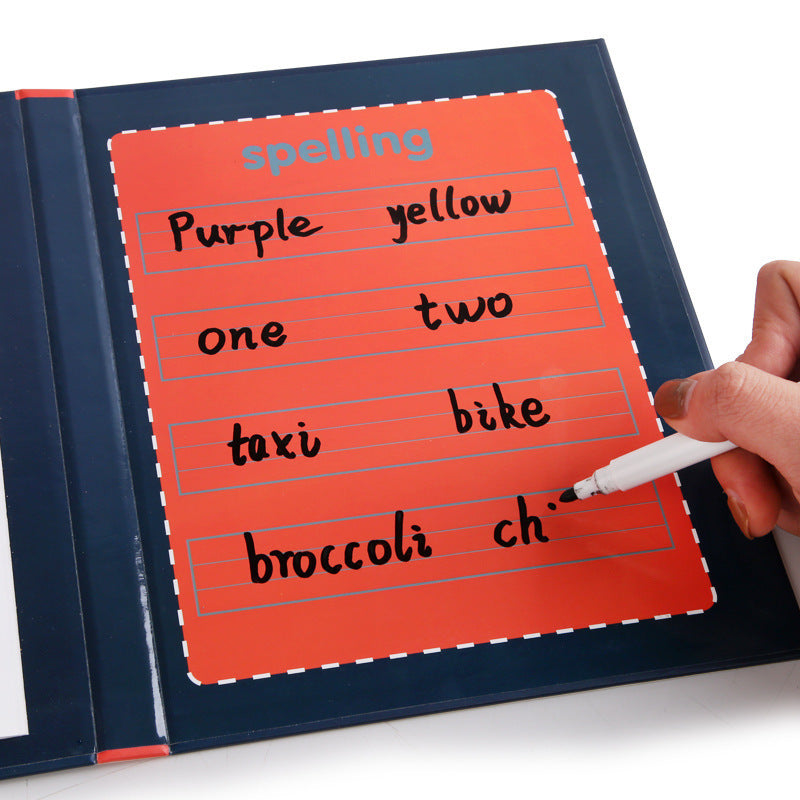 Clip-On Kids Book Early Learning: English Alphabet Letter Word-Building Magnetic Learning & Cognitive Educational Toy