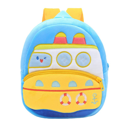 Construction Vehicle Series Cute Kids Backpack Excavator Plush Rucksack 2–4 Years Boys and Girls Toddler Bag