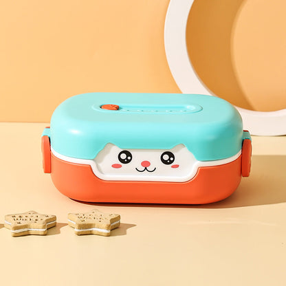 Portable food grade PP2 compartment children's lunch box can be microwave sealed fresh-keeping plastic compartment lunch box for students