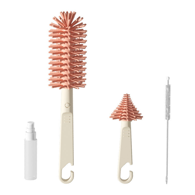 Portable Travel Bottle Brush Set, Multifunctional Baby Bottle Cleaning Brush with Storage Box, Creative Bottle Brush