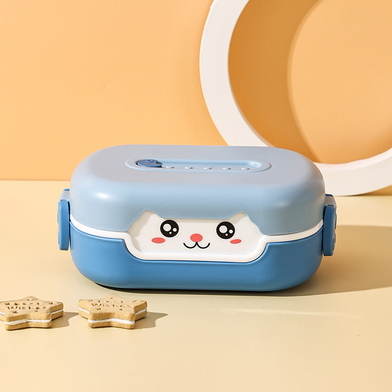 Portable food grade PP2 compartment children's lunch box can be microwave sealed fresh-keeping plastic compartment lunch box for students