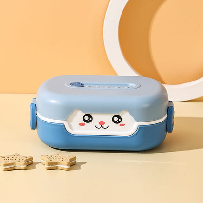 Portable food grade PP2 compartment children's lunch box can be microwave sealed fresh-keeping plastic compartment lunch box for students