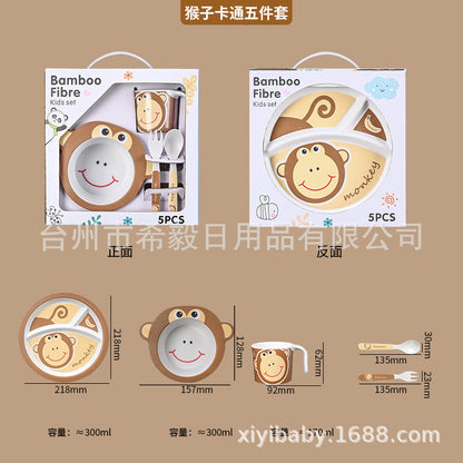 Customized Bamboo Fiber Tableware Set, Plates, Bowls, Cups, Forks and Spoons, Customized Gift Box Packaging. if You Take a Photo of This Link, No Refund Will Be Made by Default